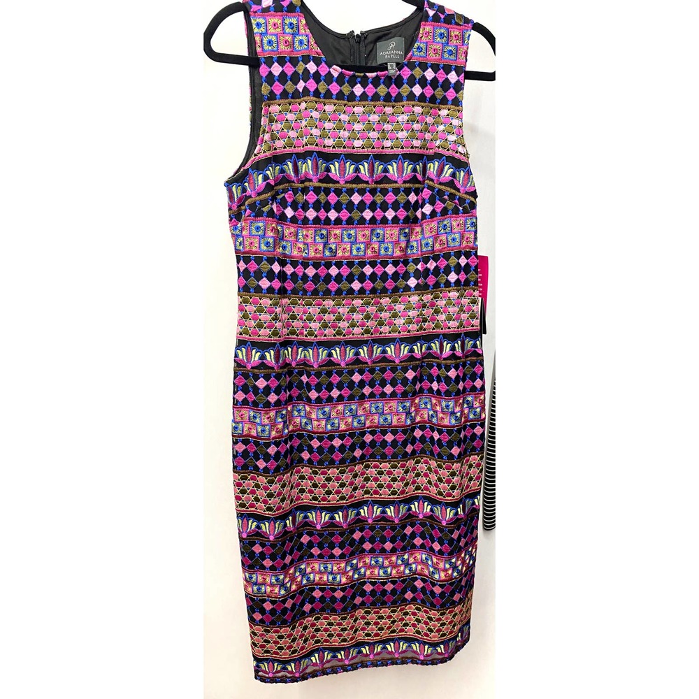 Adrianna Papell Embroidered Sheath Dress Multicolor Size 14